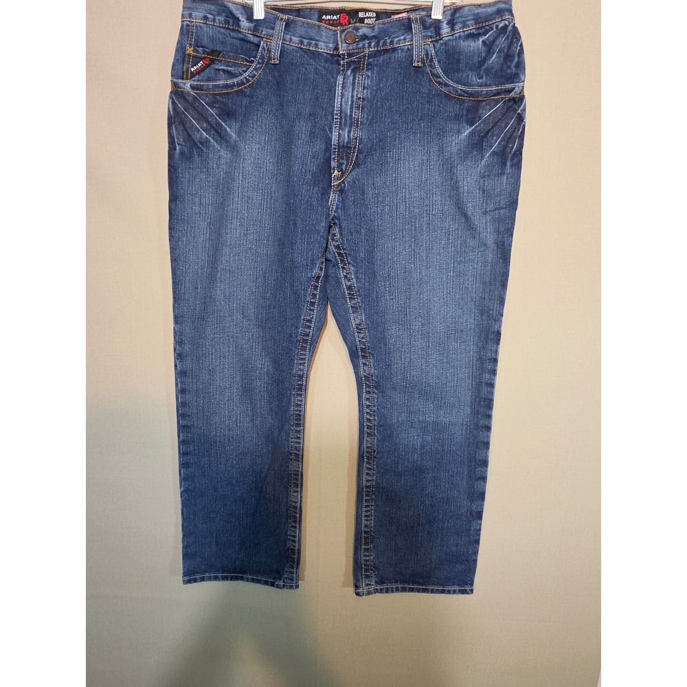 Ariat FR M4 Relaxed Boot Cut Jeans Mens 40x30 Flame Resistant Blue Work Denim